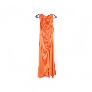 Elegant Orange Sleeveless Dress